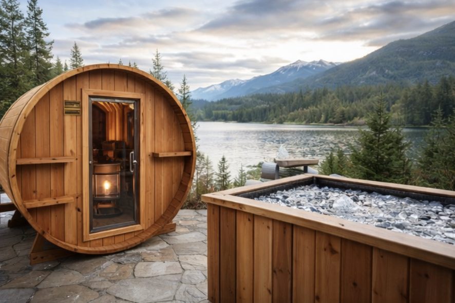 Sauna and cold plunge setup