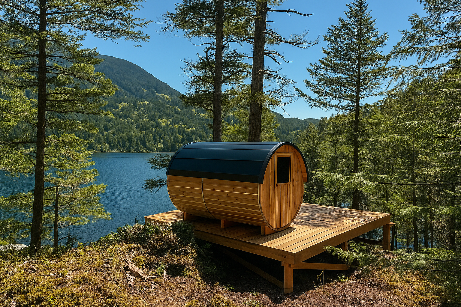 Cedar deck and hot tub