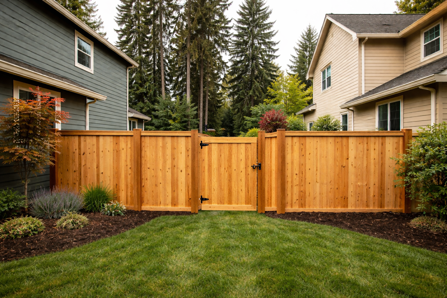 Cedar privacy fence in North Vancouver